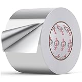 4 Inch x 65 Yard Heavy Duty Aluminum Foil Tape, High Temperature Silver Duct Tape, Self-Adhesive Metal Tape for HVAC, Exhausts Duct and Metal Repair,3.2MIL