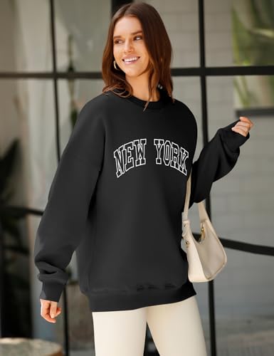 LOMON Oversized Sweatshirt for Women Crewneck Long Sleeve Casual Fleece Tops Graphic Hoodies Pullover Sweater3