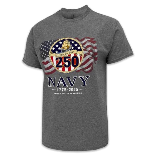 Armed Forces Gear Navy 250th Anniversary T-Shirt (Graphite LG)