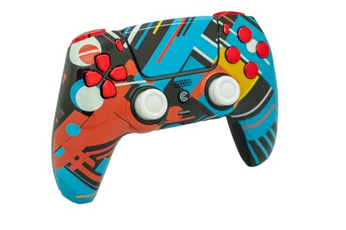 Image of Custom Controllerzz Custom Wireless Controller Compatible with PS5 - Multiple Designs Available (Abstract Fusion & Red Chrome)