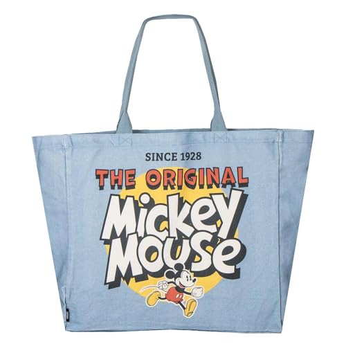Bolsa Shopping Mikcey XL Ligera y Práctica - Bolsa de Tela Para Compras con Diseño de Mickey, Reutilizable y Cómoda de Llevar