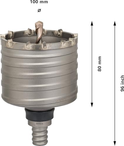 Couronne-Trépan Bosch SDS-max 9 – D.100mm, Spécial Béton, Carbure de Tungstène - vue 6