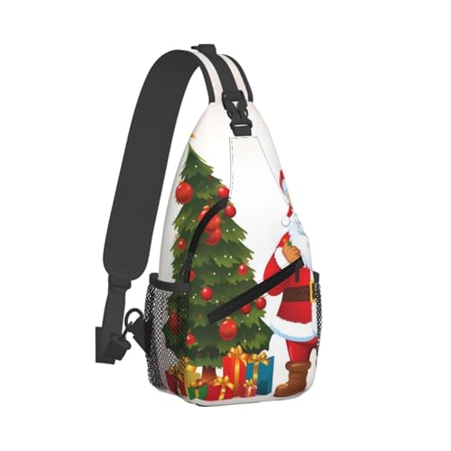 Bolso cruzado tipo chest bag estilo Santa Claus negro miniatura 2