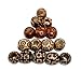 200 Patterned Wood Barrel Drum Beads Mixed Patterns 17mm x 16mm with 7.4mm Large Hole