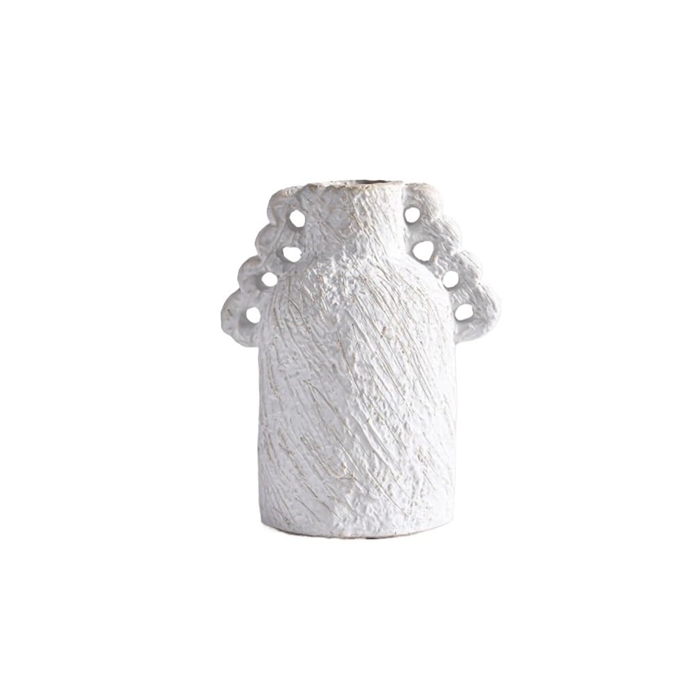Ceramic vases, Vase White Vintage Rough Ceramic Pure Skeleton Flower Arrangement Ornament