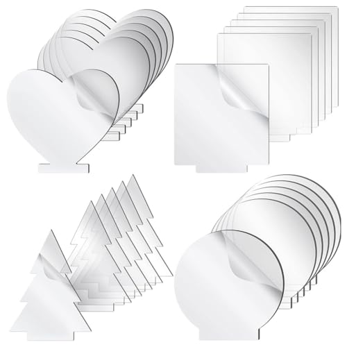 Ohsilv 24PCS Acrylic Sheet Clear Cast For LED Light Base, 0.08 Inch Thick Transparent Panel Board With Protective Film Signs
