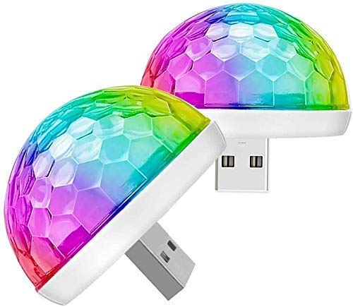 3A BRIGHT USB Disco LED Light, RGB Multicolor, Set of 2, Voice Activated Mini Party Bulb-image-7