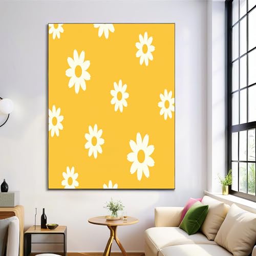 Lienzo de pared de margarita de 60x90cm para decorar estancias grandes de forma simple