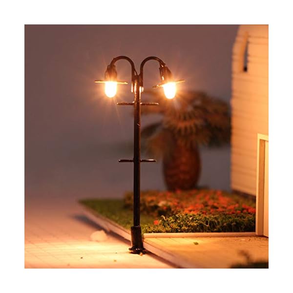 Evemodel 10Stk. Modellbahn Laternenpfahl Minigartendekor Spur N 1: 160 Straßenlaternen Lampen 5.5 cm 12V – Bild 3