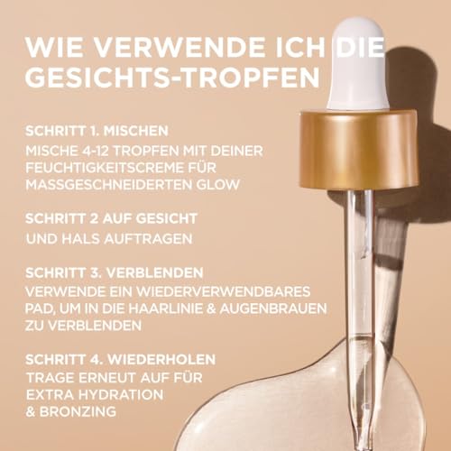 Garnier Selbstbräunungs-Konzentrat, Serum für einen natürlich gebräunten Teint, Für eine gleichmäßige und langanhaltende Bräune, Ambre Solaire Natural Bronzer, 1 x 30 ml