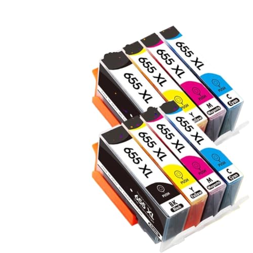 Cartouche d'encre 655xl haute capacité lot de 8 réservoirs d'encre pour série Deskjet