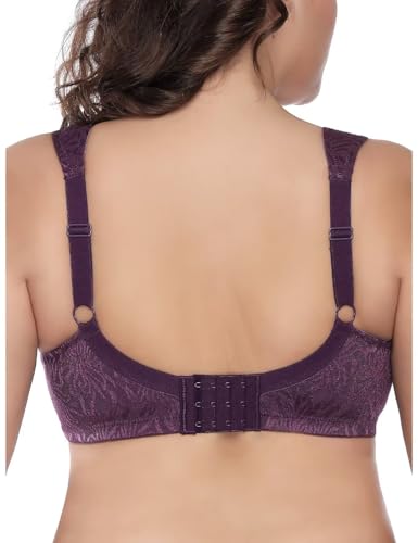 Deyllo Sutiã minimizador confortável plus size cobertura total sem aro não acolchoado, Roxa, 46G