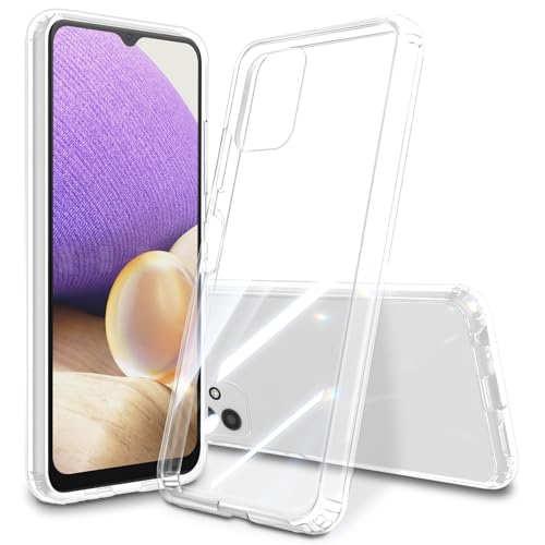 Image of Case for Samsung Galaxy A32 5G, Military Grade Drop Protection Phone Case, Yellowing Resistant, Anti-Scratch Hard PC Back, Shockproof Hard Ultra-Thin Protective Cover, Clear