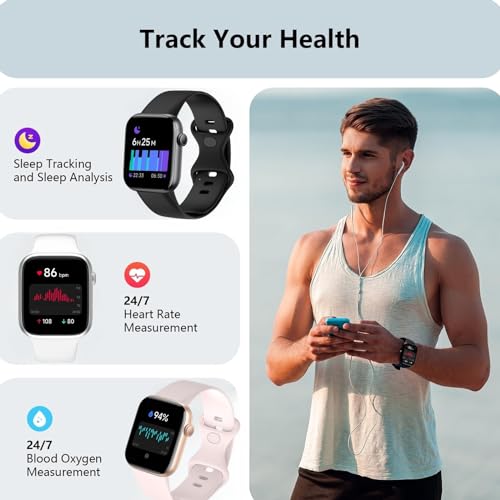 Nanphn N-24512 Smart Watch For Men Women Kids - 1.85 Inch Smartwatch Fitness Tracker With Sport Modes, Monitor Blood Oxygen, Heart Rate, Sleep And Answer/Make Calls With Ease Compatible Ios Android Phones thumb #3