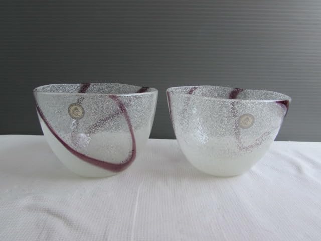 Amazon.co.jp: RGC 琉球ガラス 泡 深めボウル □2個で ガラス丼 深鉢