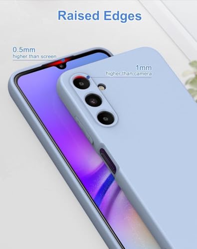 Image of DIZORO Microfiber Candy Case for Samsung A35 5G Smooth Touch Cushion Liquid Soft Silicone Gel Rubber Phone Cases Non-Slip Full Body Protective Shockproof Back Cover -Sierra Blue