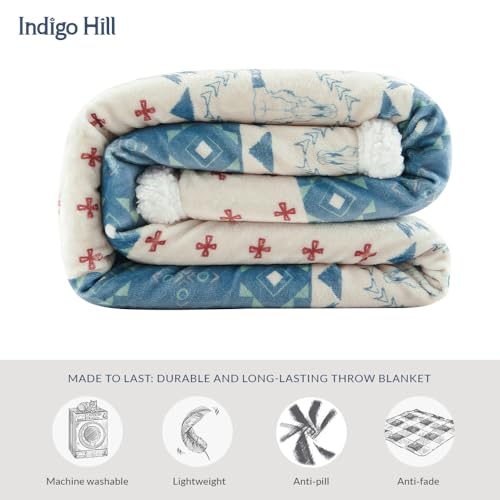 Image of Indigo Hill by HiEnd Accents Patchwork Paisley 54x68 Throw Blanket