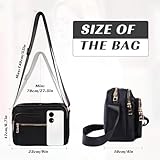 Iridsmole Crossbody Bag for Women, Multi Pocket Crossbody Bag, Ladies Lightweight Handbag Bag, Waterproof Shoulder Bag for Women, Large Capacity Handbag for Shopping Travel Work Daily, Black - Image 4