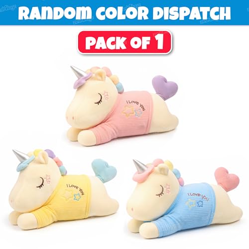 Image of Zest 4 Toyz Unicorn Soft Toy for Girls (40 cm) | Cute Stuffed Animal Plush Toy | Baby Toys | Cuddly Teddy Bear for Kids | Unicorn Toy | Birthday Gift for Girls - Multicolor
