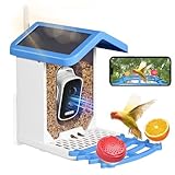 Smart Bird Feeder with Camera Squirrel Proof - Solar Powered Bird Watching Camera AI Identify 4K High Resolution for Outdoors Image