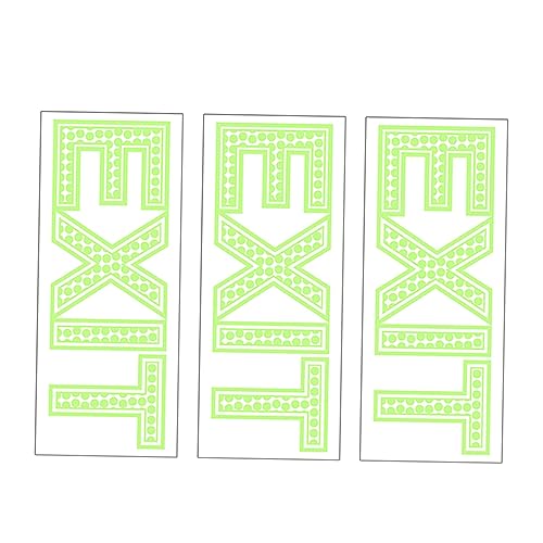 Angoily 3pcs Glow-in-the-dark Exit Sign Stickers Emergency Luminous Photoluminescent Floor Stickers