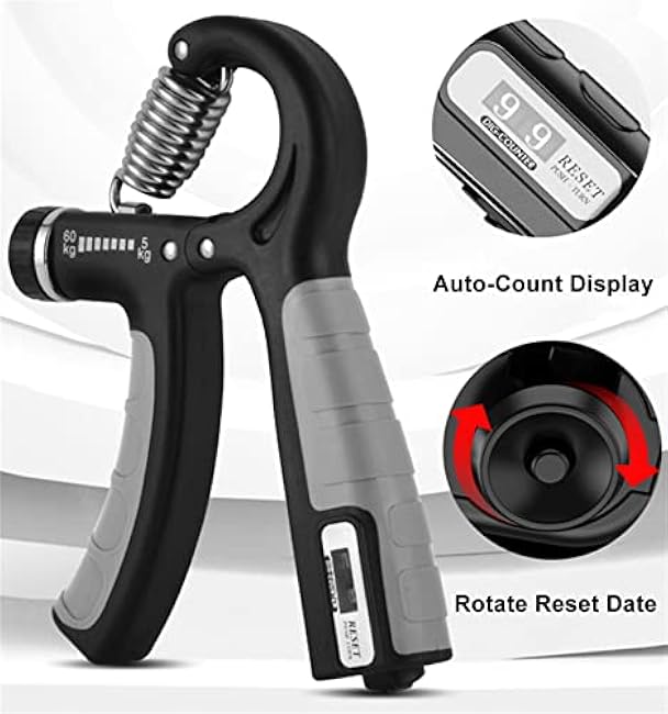 YOWOCAL Hand Grip Strength Trainer, Forearm Exerciser, 22-132Lbs (10-60kg), Non-Slip Gripper, for Athletes to Muscle Building and Injury Recovery