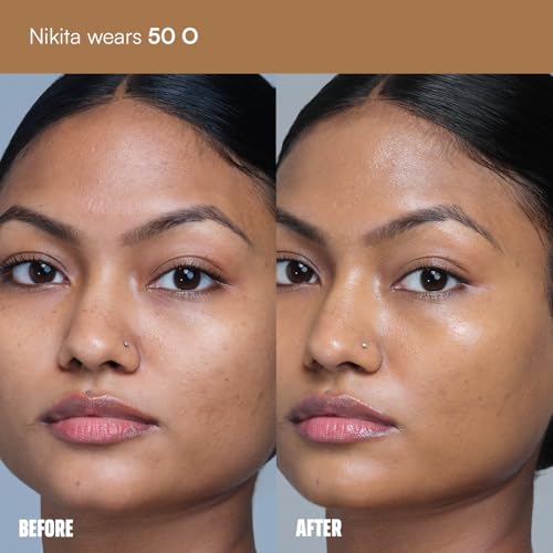 Image of FAE Beauty Face Card 4-in-1 Super Serum Skin Tint | Hydrates, Primes, Provides Coverage & Protects with SPF | Lightweight, Dewy Finish | 30 Shades for Indian Skin Tones | Shade - 50O - Warm Olive