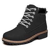 Women’s Work Hiking Boots Waterproof - Black Comfortable Boot Women Lightweight High Rise Size 5-9.5 Winter Fall