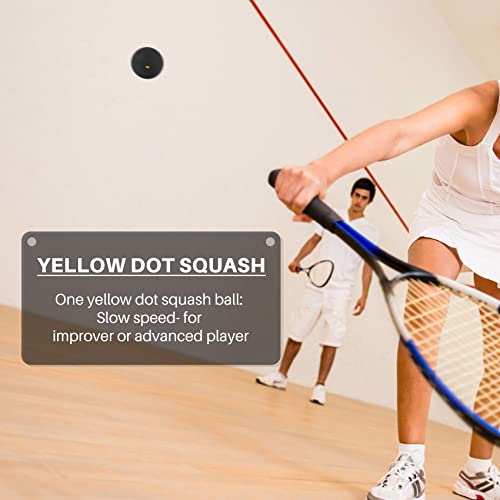 Hopbucan 3 Stück Squashball mit einem gelben Punkt Sport-Gummibälle Eine geringe Geschwindigkeit von Wettbewerb für professionelle Spieler - Image 4