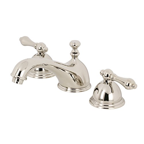 Kingston Brass KS3966AL Restoration Widespread Bathroom Faucet, Polished Nickel