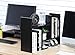FITUEYES Desktop Shelves Office Desk Organizer Storage Rack Free Style Adjustable Wood Display Stand Shelf Racks Counter Top Bookshelf, Black, DT207201WB