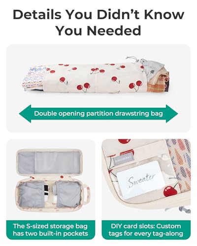 Image of BAGSMART 6 Set Compression Packing Cubes for Travel, Lightweight Luggage Organizer Bags, Durable Space Saver Bags Travel Essentials, Cherry Pop