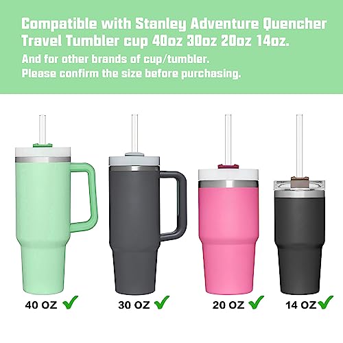 Image of Replacement Straw for Stanley Cup 40 oz 30 oz 64 oz Tumbler, 10 Pack Long Reusable Color Straws with Cleaning Brush, Dishwasher Safe, Plastic Straws for stanley cup accessories Clear