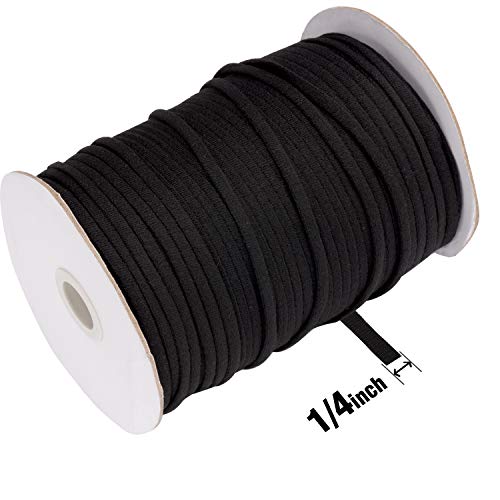 145 Yard 1/4 Inch Wide Black Elastic String Cord Bands Rope for Sewing Crafts DIY Mask (145 Yard Black)