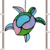 Turtle-Stained Acrylic Sun Catcher, 6,3 pulgadas Dangling Light Catcher,...