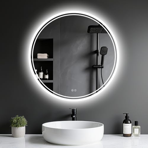 Badspiegel mit Beleuchtung - Badezimmer-Spiegel-LED mit Beschlagfrei, Touch-Schalter, Dimmbar, 3...