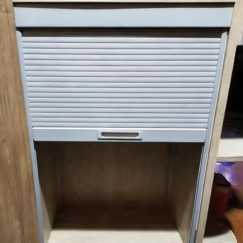 Porte Accordéon Interieur Portes De Placard À Enroulement Blanches, Porte À Enroulement Facile En ABS Pour Placards De Cuisine/Rangement D'électroménagers, Rails Et...