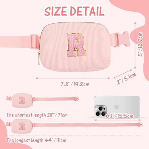 Image of Gitus Gifts for 10-16 Year Old Girls: Christmas Gifts for Teen Girls & Women - Fanny Pack with Initial Letter Patch Belt Bag Crossbody Bag - Trendy Stuff (Light Pink-R)