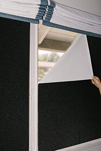 Total Blackout Window Film: 100% Light Blocking Film With Heat Resistant White Side - Room Darkening, Static Cling Film For Privacy & Day Sleep - No Residue, Stops Uv, Easy Removal (36 X 72 In.) #TOP4