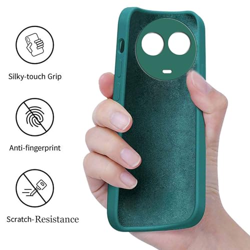 Image of A rtistque Liquid Silicone Back Cover Case for Realme C67 5G / 11 5G / 11X 5G / Narzo 60X 5G Shockproof TPU Soft Flexible with Camera Protection - Green
