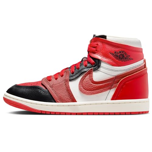 NIKE Air Jordan 1 High Method of Make Women's Shoes (FB9891-600, Sport RED/Black/SAIL/Dune RED) Size 10.5