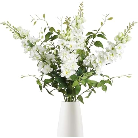 ICBOX 8PCS White Delphinium Flowers Cover