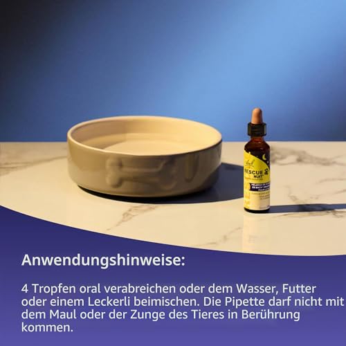 RESCUE Night Pets – Tropfzähler – Ruhe für Tiere – ideal für Reisen, Fellpflege, Lärm – Vegan & ohne Alkohol – 20 ml
