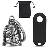 Penitue Motorcycle Guardian Bell, Good Luck Riding Bell with Hanger & Cloth Bag Practical Biker Rider Accessories for Men Women