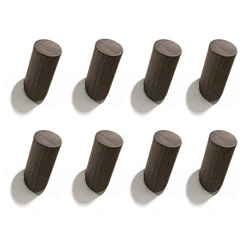 Curious Fish 8Stuck Mehrzweck Schwarze Walnuss Holz Haken natürl Feste Spalte Wand befestigte Tuch Hut Schlüssel Mantel Beutel Robe Schal Aufhänger Badezimmer Schlafzimmer Küchen Schrank Cover
