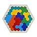 Gioco di Puzzle Esagonale | Giocattolo di Blocchi di Forma Geometrica | Puzzle rompicapi in Legno, Regalo educativo per Bambini Piccoli, 11 Blocchi Jingling