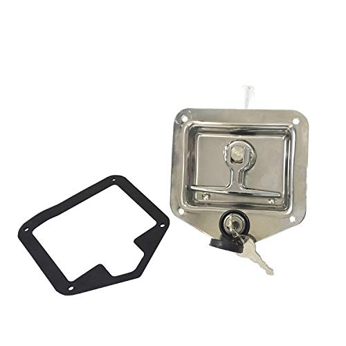 Nrpfell Coche de Acero Inoxidable Plegable Manejar en Forma de T Bloqueo de Remolque Plano RV Caravana CamióN VehíCulos de Ingeniería Pestillo Caja de Herramientas Cerraduras de Perilla