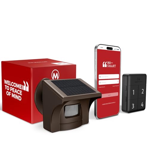 eMACROS Pro 4 Solar Driveway Alarm with App,1/2 Mile Range, Perfect for Use with Home Security...