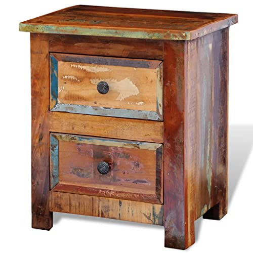 Table de chevet bois recyclé vintage table de nuit rétro - 3