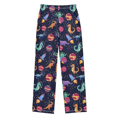 ZZXXB Dinosaur Planet Boys Long Pants Soft Trousers Elastic Waist Kids Lounge Bottoms with Pockets S-XL